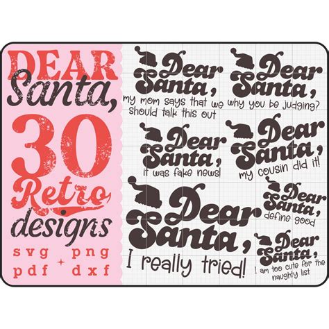 Dear Santa Funny Christmas Svg Bundle Santa Svg Shirts Dear Santa