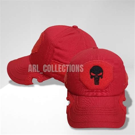 Jual Topi Tactical Coak Funisher Merah Baseball Caps Velcro Full