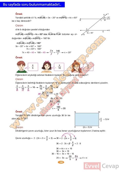 8 Sınıf Berkay Yayınları Matematik Ders Kitabı Cevapları Sayfa 136 137