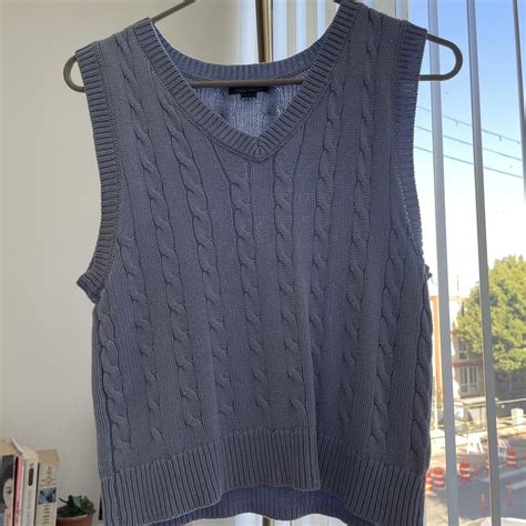 Cute Blue Sweater Vest Great For Layering Best Fits Depop