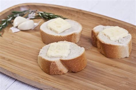 Baguette Slices with Butter Stock Image - Image of baked, dough: 48261563