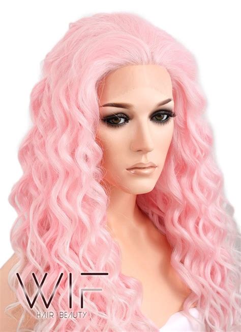 Pastel Pink Blonde Ombre Spiral Curly Lace Front Synthetic Wig Lf165