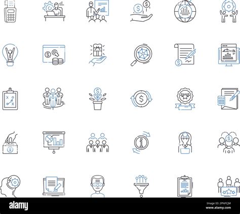 Financial Management Line Icons Collection Accounting Investment