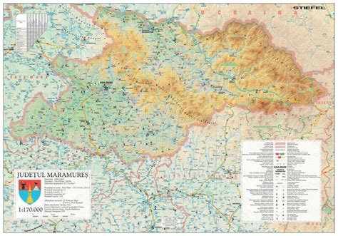 Harta Județului Maramureș Harta de perete Preturi