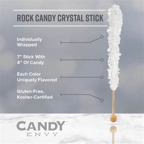 Magical Rainbow Rock Candy Sugar Stick Individually Wrapped Sugar