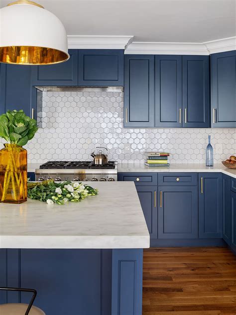 Hexagon Backsplash Sleek Edgy Honeycomb Backsplash Blue