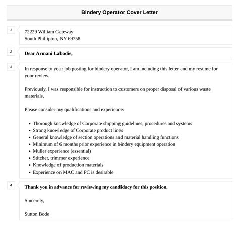 Bindery Operator Cover Letter Velvet Jobs