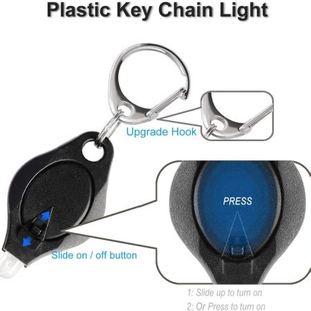 Risemart Mini Led Keychain Flashlight Ultra Bright Key Ring Tiny Light