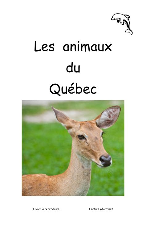 Les Animaux Du Québec Lecture Enfant