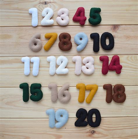 Colorful Felt Numbers Felt Numbers 1 20 Educational Game Etsy