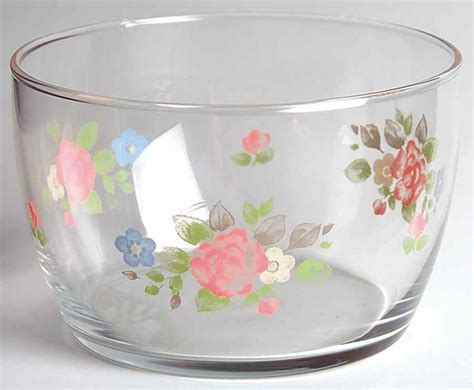 Tea Rose Glassware All Purpose Bowl By Pfaltzgraff Replacements Ltd