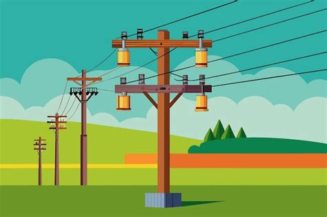 A Drawing Of A Power Pole With The Words Bells On It Premium Ai