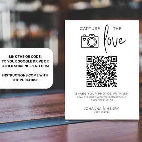 Wedding Qr Code Sign Template Share The Love Qr Code Sign Modern Wedding Table Sign Guest