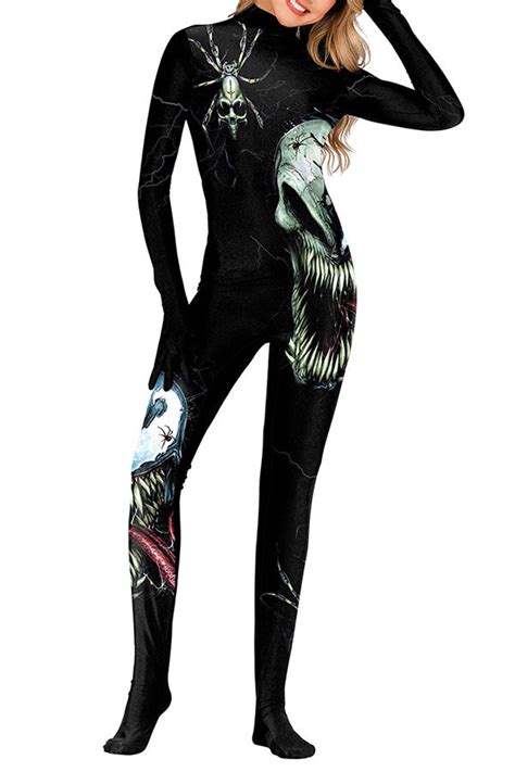 Halloween Venom Costume Women Cosplay Jumpsuit – Clorys