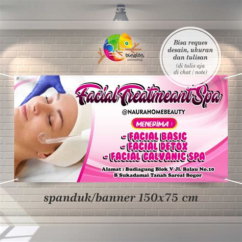 Jual Spanduk Banner 150x75 Cm Spanduk Facial Treatment Spanduk Spa