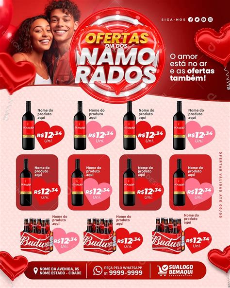 Baixar Social Media Encarte Ofertas Dia Dos Namorados Supermercado Psd