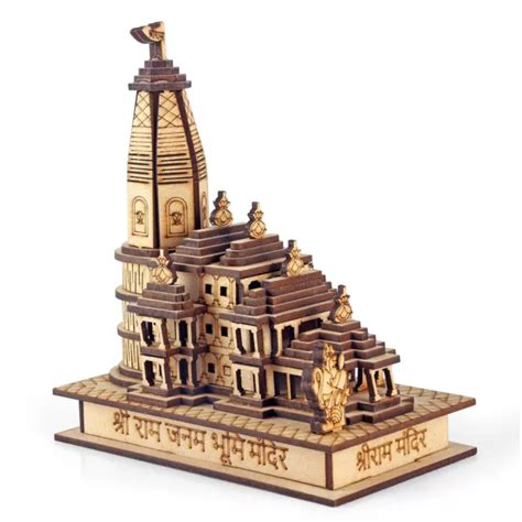 Shri Ram Mandir Ayodhya D Model Wooden Temple Hand Crafted Decorative