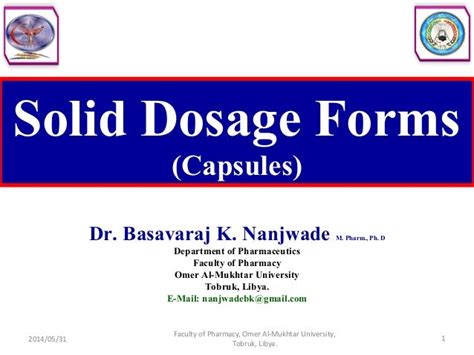 Solid dosage forms (capsules)