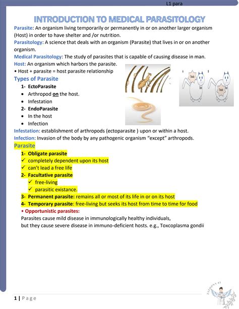 SOLUTION Parasitology Introduction To Parasitology Studypool