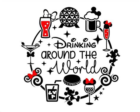 Drinking Around The World Epcot Svg Disney Svg Wine Svg Etsy