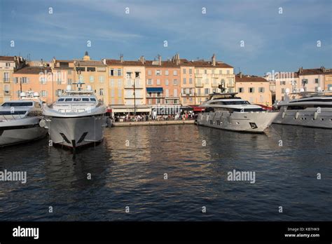 Super Yachts In Saint Tropez Port Stock Photo Alamy