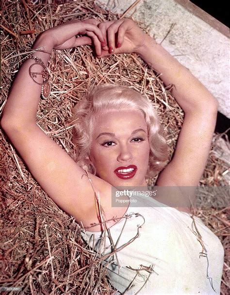 Circa 1950s American Actress Mamie Van Doren Lying Seductively In