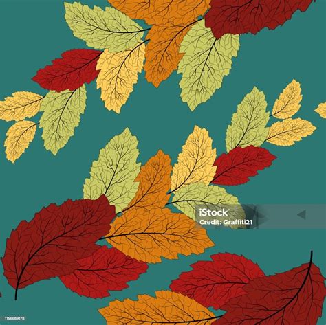 Autumn Leaves Seamless In Beautiful Style Seamless Leaf Pattern Stock