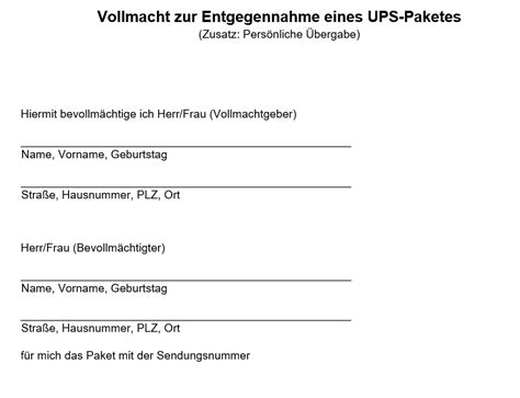 Vorlage F R Ein Vollmachtsschreiben