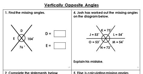 Year 6 Vertically Opposite Angles Lesson Classroom Secrets Classroom Secrets