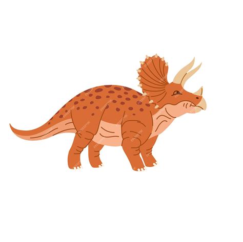 Premium Vector Triceratops Isolated Dinosaur With Three Horns