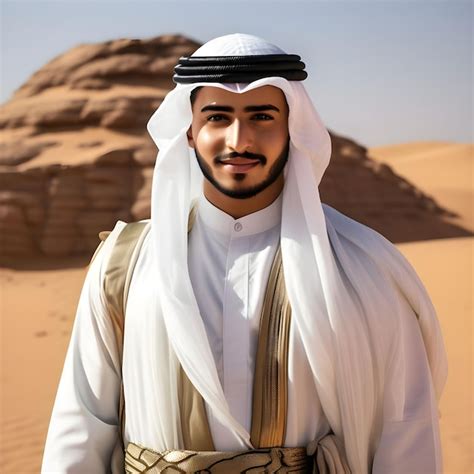 Premium Photo Beautiful Looking Arabian Man Wearing A Turban On His Head