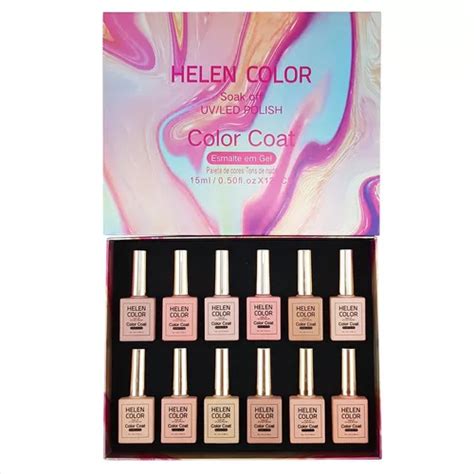 Kit Esmalte Em Gel Tons De Nude Cores Helen Color Frete Gr Tis