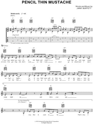 PENCIL THIN MUSTACHE Sheet Music 2 Arrangements Available Instantly