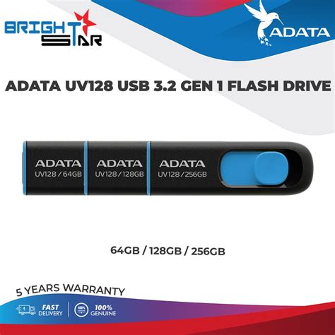 ADATA UV128 USB3 2 Gen 1 Flash USB Drive 64GB 128GB 256GB Shopee