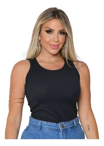 Blusinha Feminina Regata Básica Malha Ribana Alça Moda Verão Frete grátis