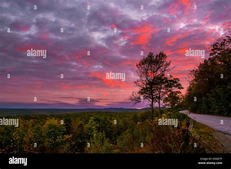 The Sunrise Tints The Sky In Beautiful Colors In October At Sunrise