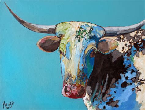 Original Longhorn Painting Cow Original Art Contemporary - Etsy