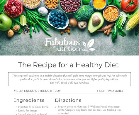 The Healthy Diet Recipe | Fabulous Nutrition