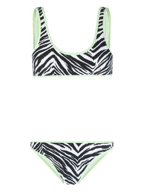 Reina Olga Coolio Zebra Print Bikini Set Farfetch