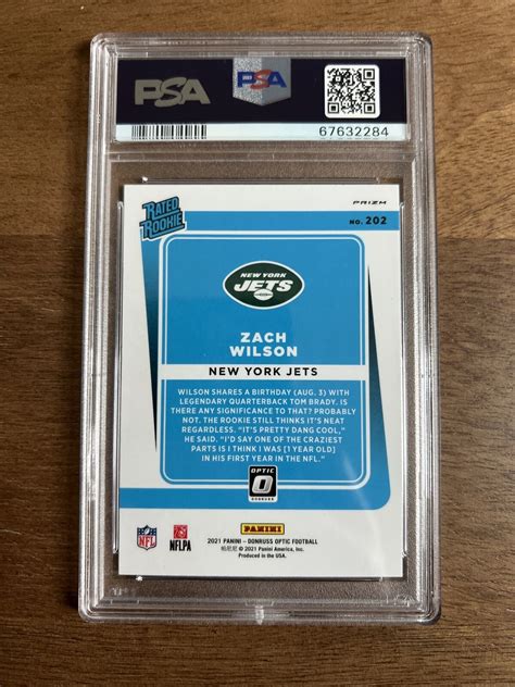 Zach Wilson 2021 Donruss Optic Rated Rookie Holo PSA 10 Jets RC