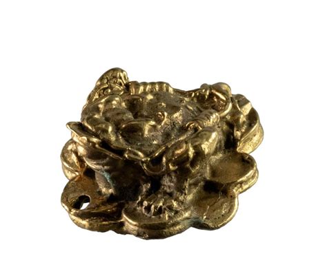 Figurine Grenouille Feng Shui Amulette en Laiton Thaïlandaise 6310