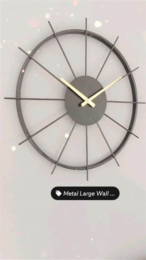 Metal Large Wall Clock Sunburst Wall Clock Oversized Wall Clock Modern