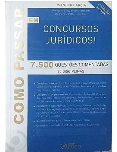 Como Passar Em Concursos Jurídicos De Wander Garcia Editora Foco