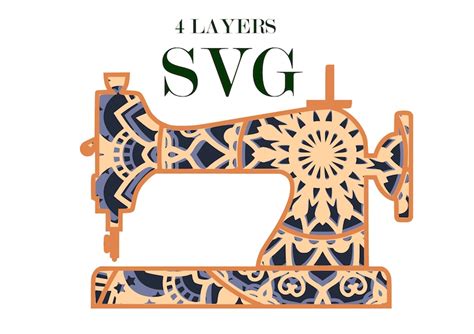 Sewing Machine 3d Mandala 4 Layers Svg And Eps Files Etsy