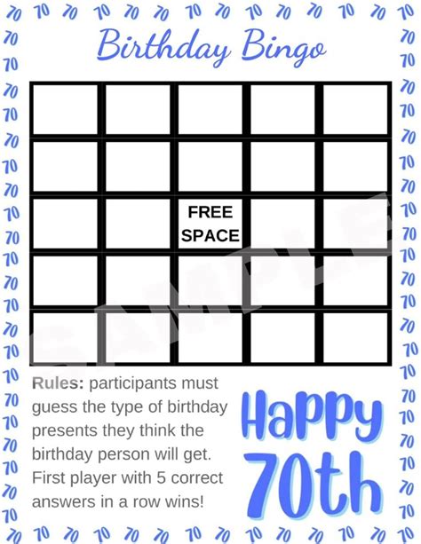 Free Printable 70th Birthday Party Games | Parties Made Personal