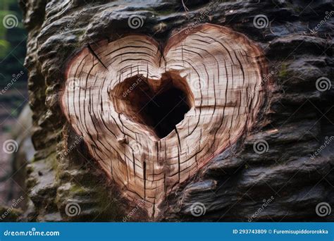 Heart Carved On A Tree Trunk Stock Illustration Illustration Of Happy