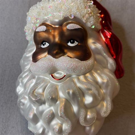 Santa Ornament Black Santa Claus Ceramic Ornament African - Etsy