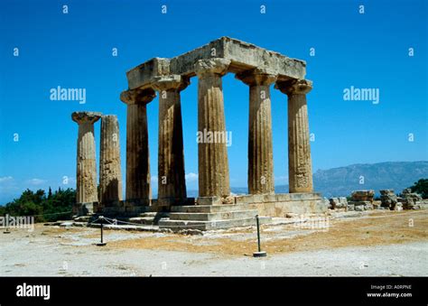 Temple Of Apollon Antikes Korinth Apollo Tempel Stock Photo Alamy