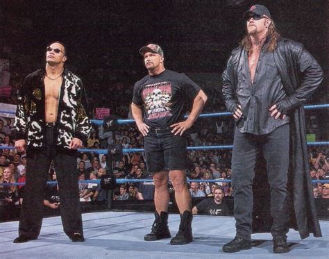 Wwe Attitude Era The Rock Stone Cold Steve Austin And The Undertaker Austin Wwe Steve Austin