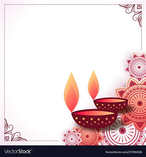 Indian decorative happy diwali diya background Vector Image